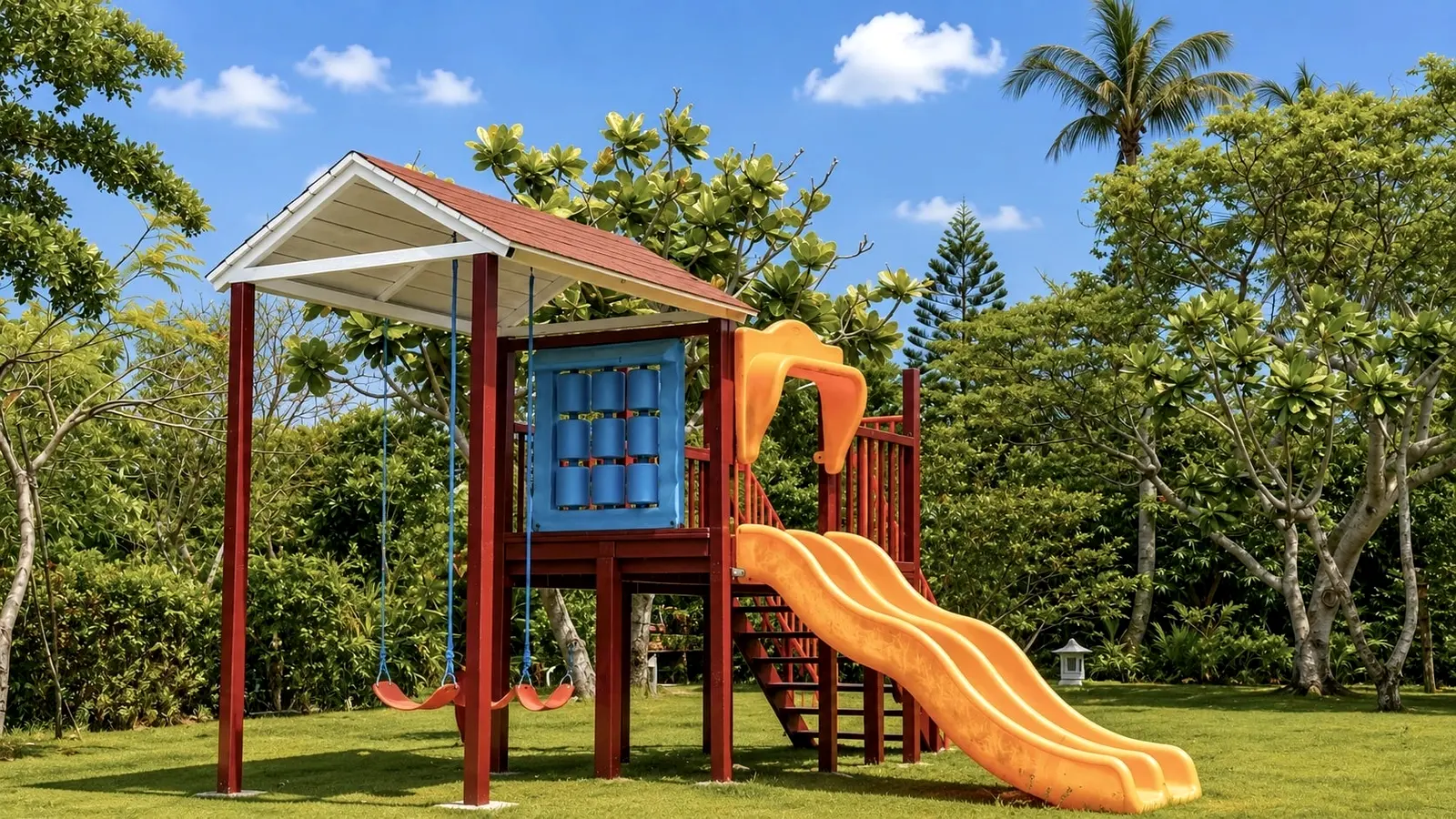Outdoor playset — slide & swings